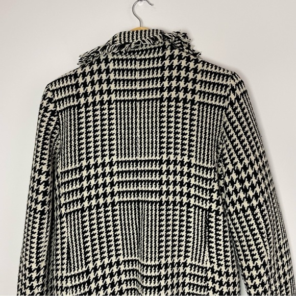 [Harve Bernard] Women's Black & White Houndstooth Wool Blend Button Down Jacket - Picture 6 of 6